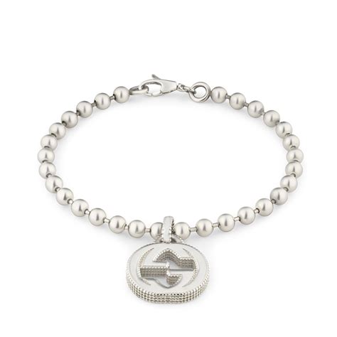 gucci yba479226001016|Gucci Interlocking G Sterling Silver Charm Bracelet.